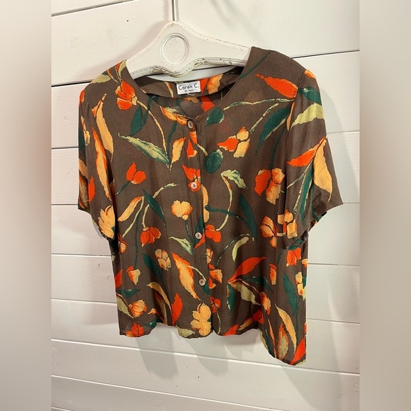 CAREN C. by Henke Floral Blouse - Size 16 - Picture 5 of 12